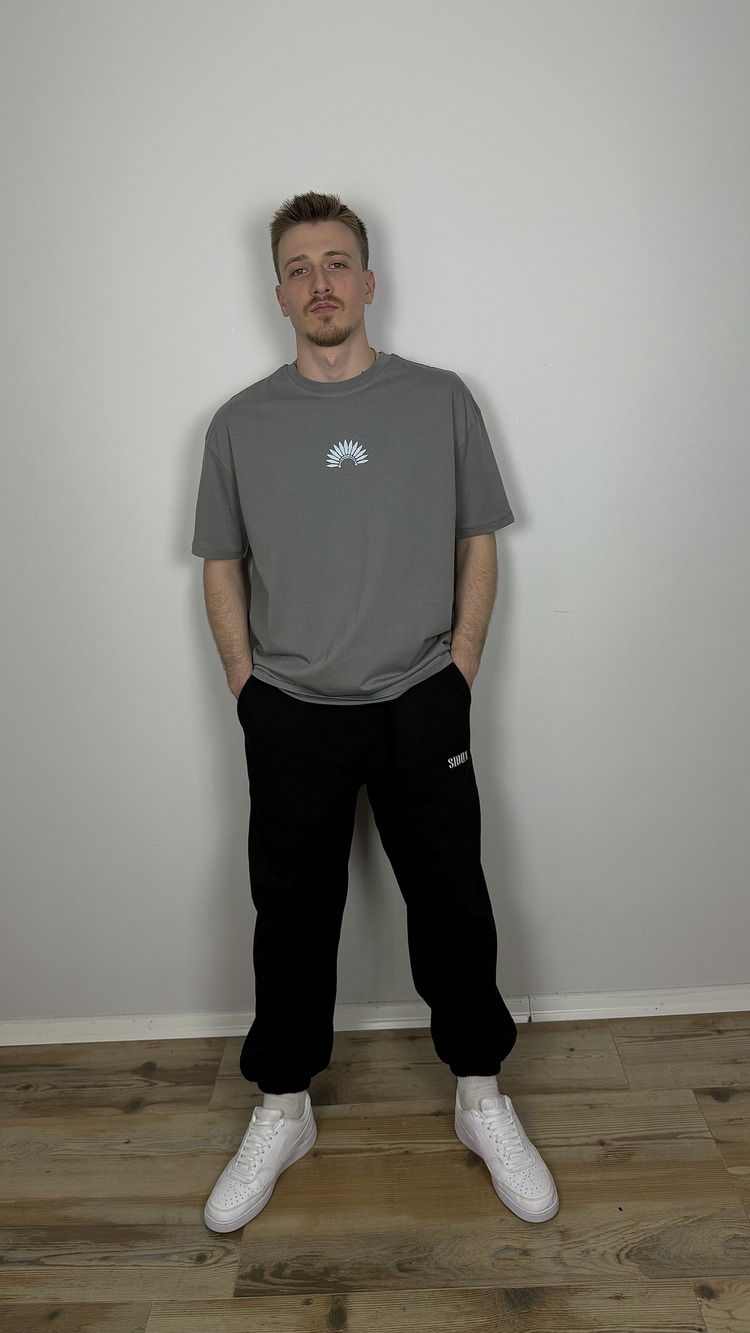 SİOUX LOGOLU GRİ BOXY TİŞÖRT